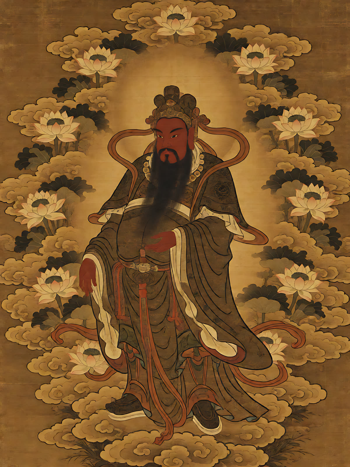 莲瓣墙前