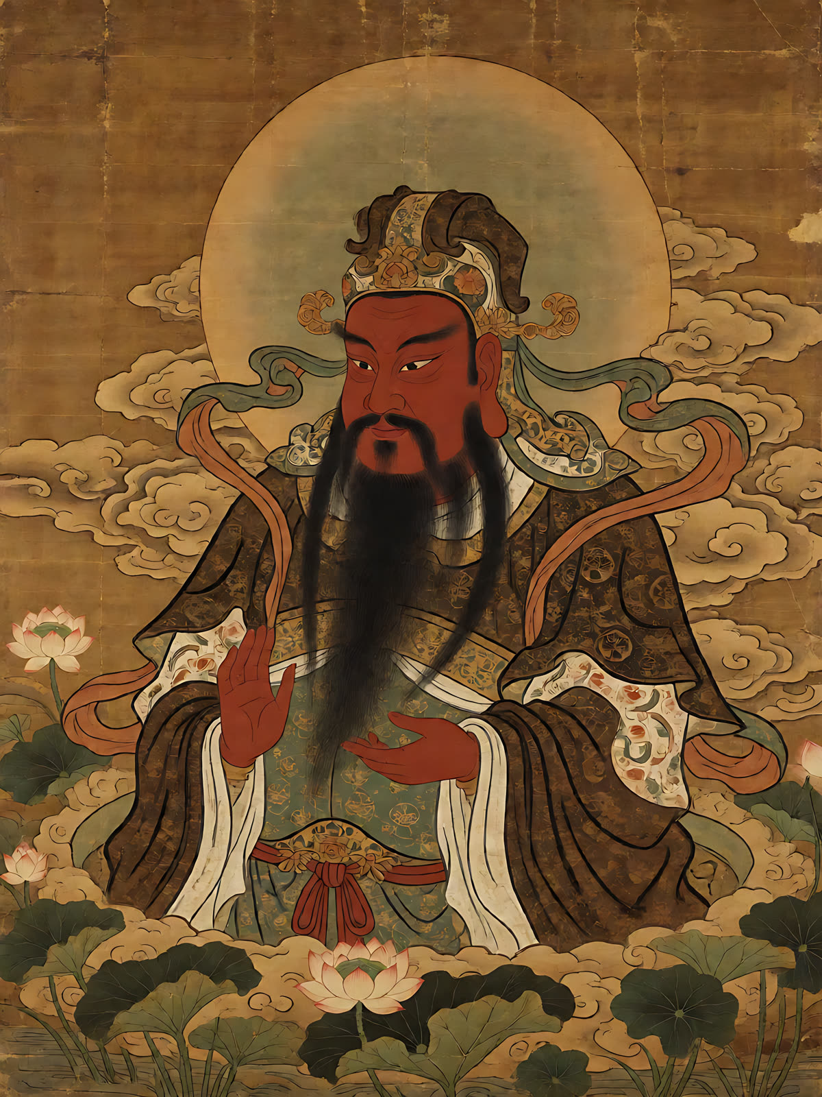 少年持莲