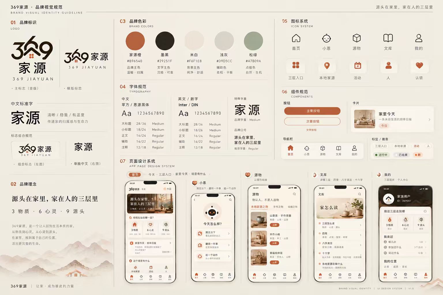 369家源VI总规范：LOGO·理念·色彩·字体·图标·组件·页面设计系统